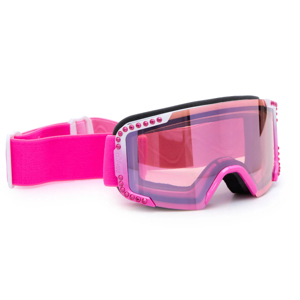 Pink Lustrous Frost Kid's Ski Goggles - Bling2o