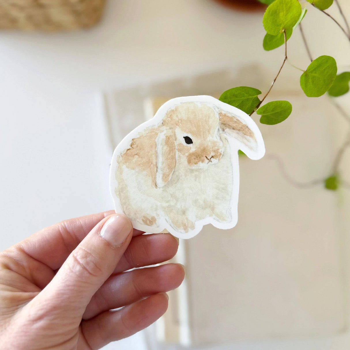 Watercolor Bunny Sticker - emily lex studio