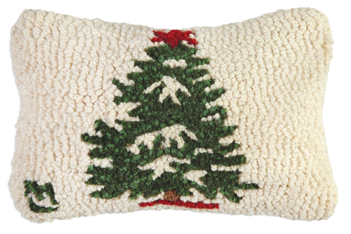Holiday Tree 8 x 12 Hand-Hooked Wool Pillow - Chandler 4 Corners
