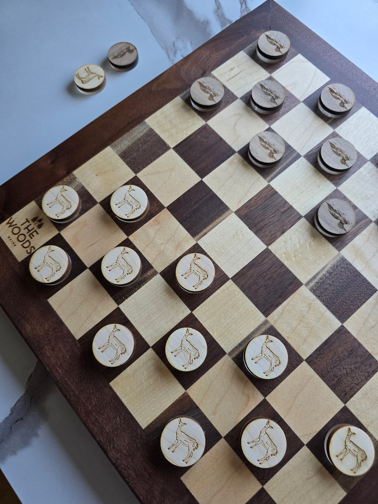 The Woods Maine® Heirloom Wooden Checkers Set | MADE IN MAINE