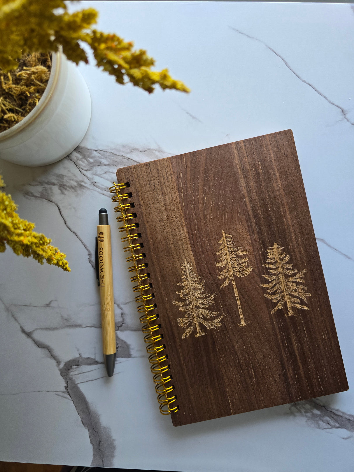 Three Pines® Wood-Covered Spiral Notebook