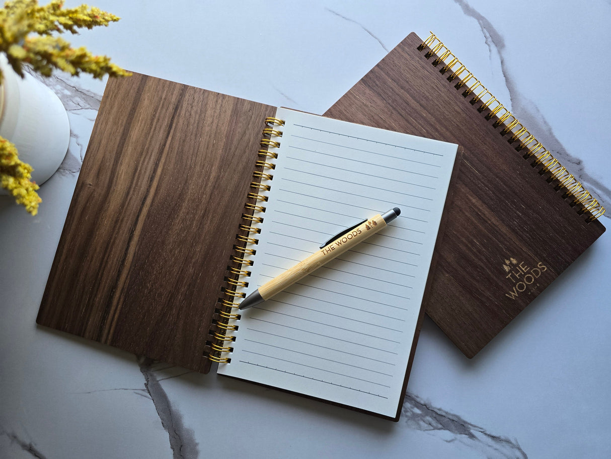 Three Pines® Wood-Covered Spiral Notebook