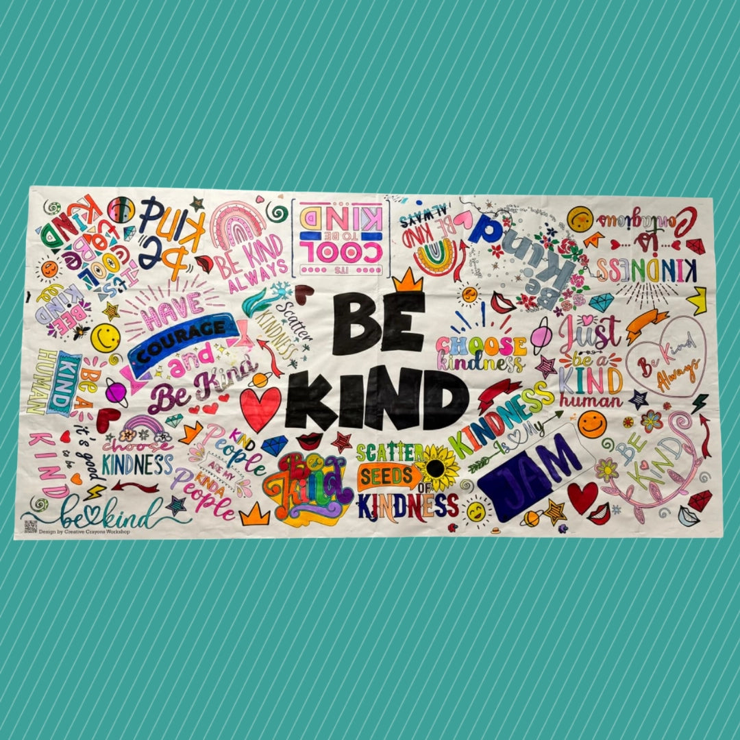 Be Kind Coloring Tablecloth - Creative Crayons Workshop