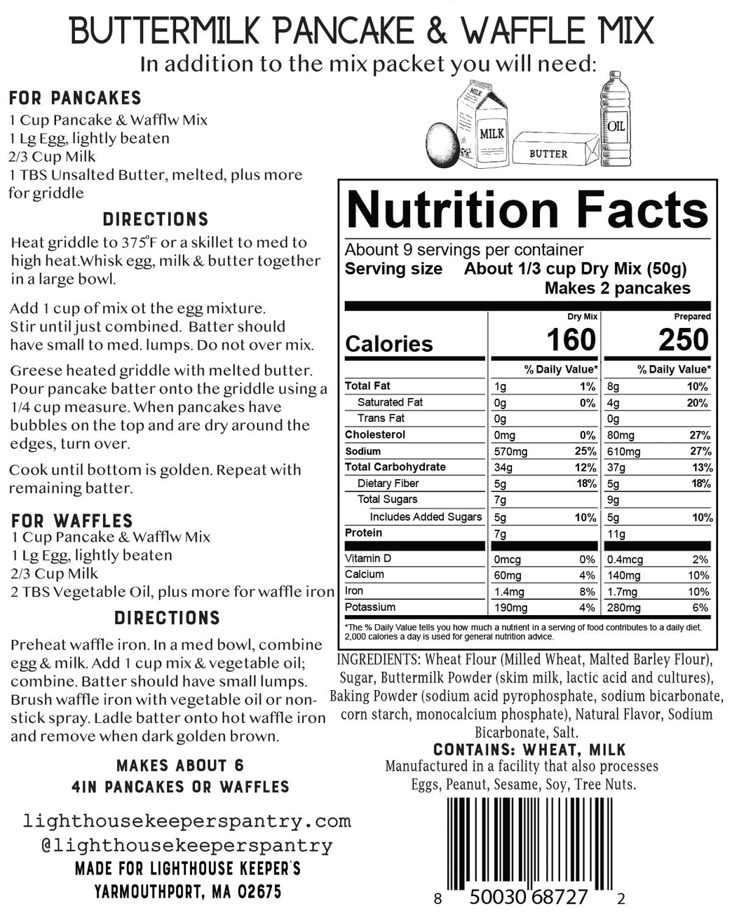Buttermilk Pancake & Waffle Mix - Lighthouse Keepers Pantry