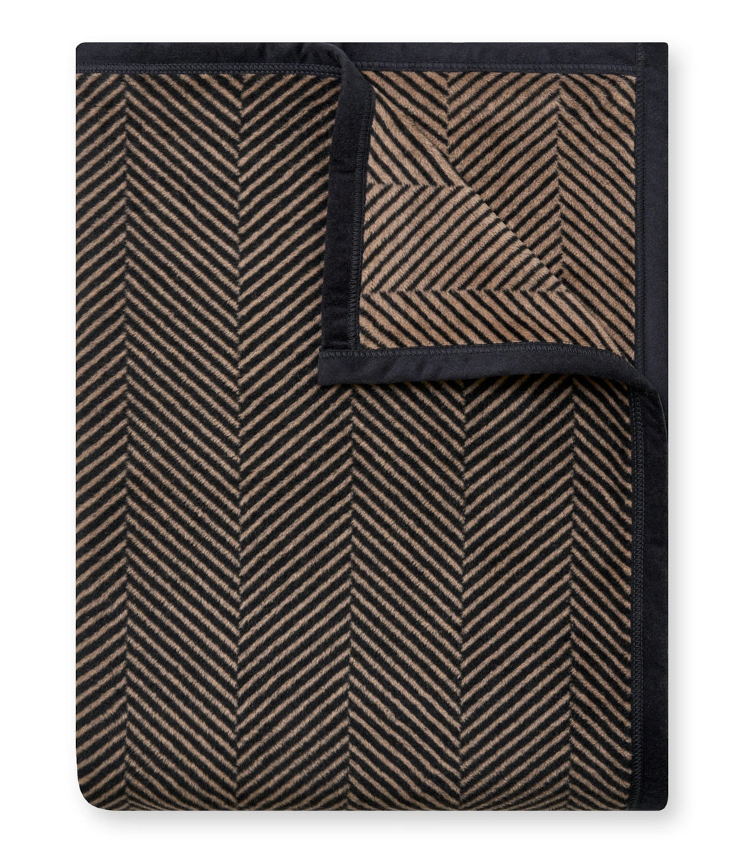 Harborview Herringbone Black Walnut Blanket - ChappyWrap