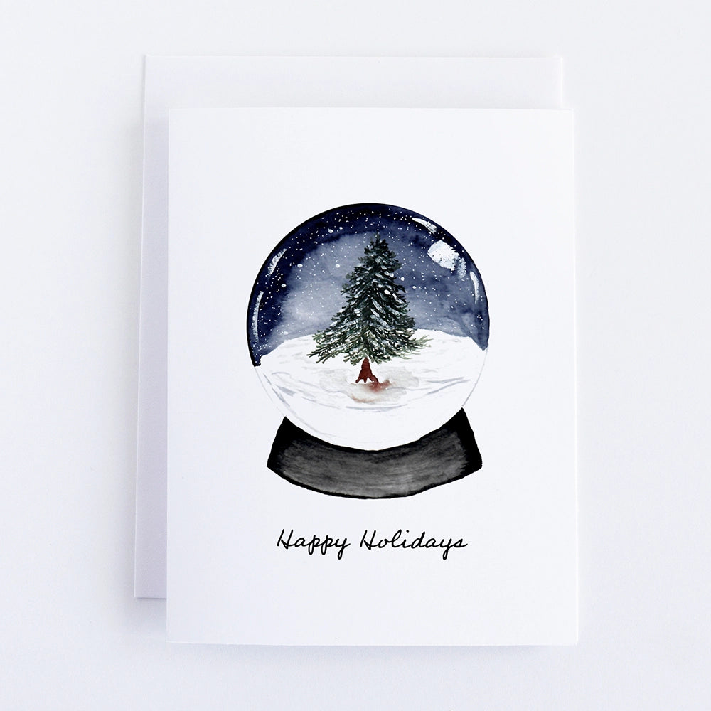 Winter Snow Globe Note Card - Finding Silver Pennies