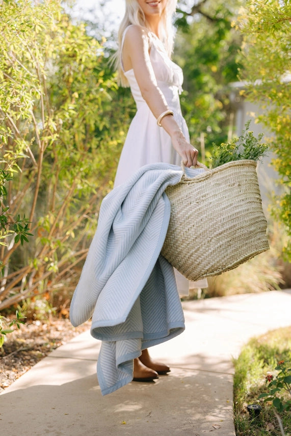 Harborview Herringbone Sky Original Blanket - Chappy Wrap