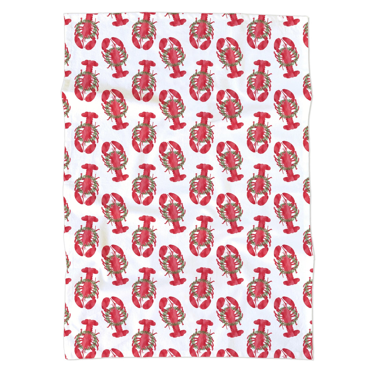 Holiday Wreath Lobsters Kitchen Tea Towel - Gert & Co