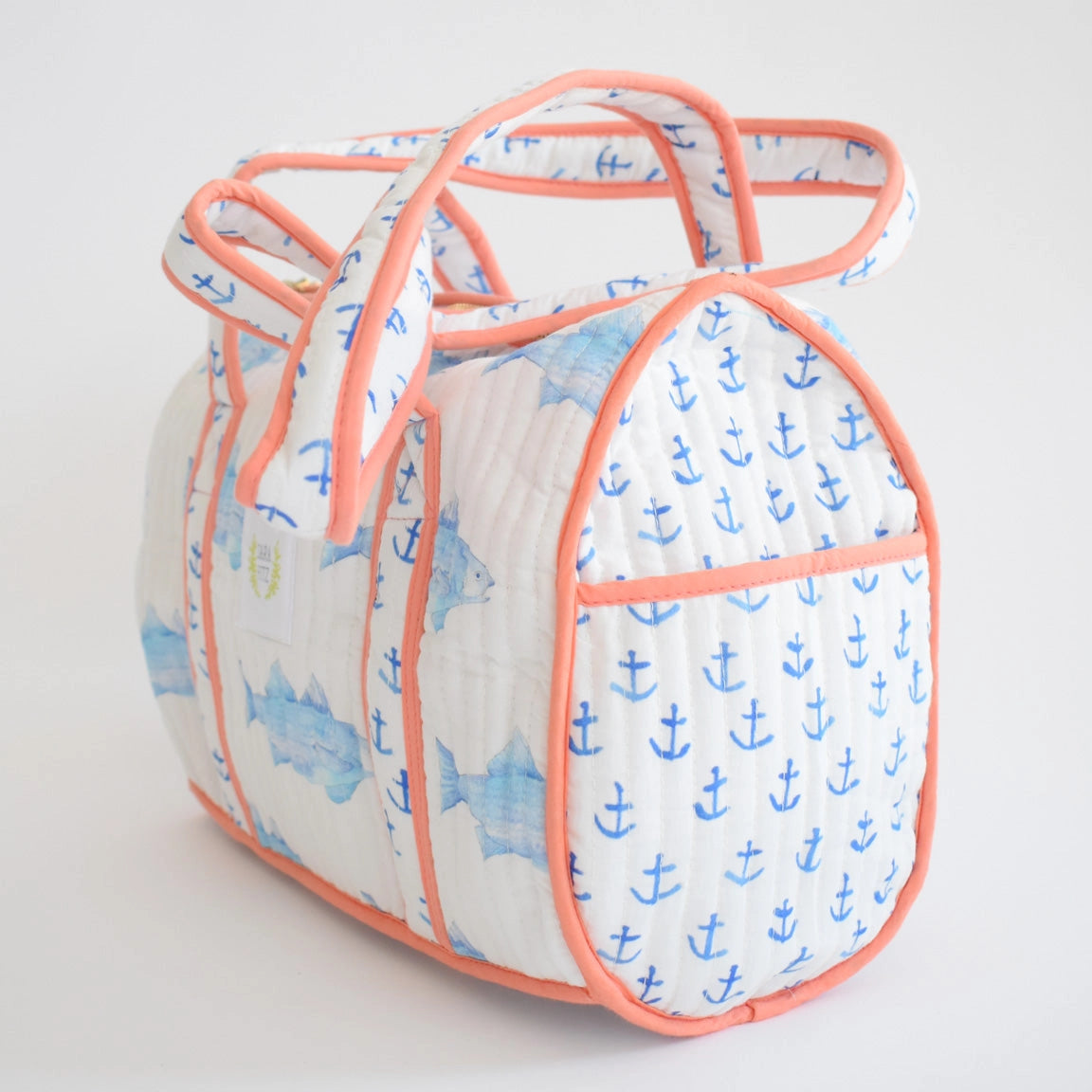 Blue Fish Cotton Purse - Sara Fitz