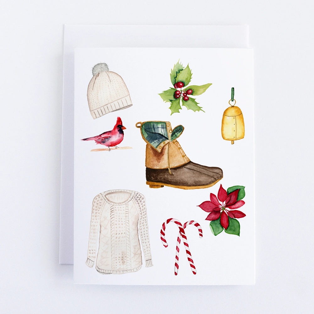 Holiday Watercolor Boxed Note Card Set - Finding Silver Pennies
