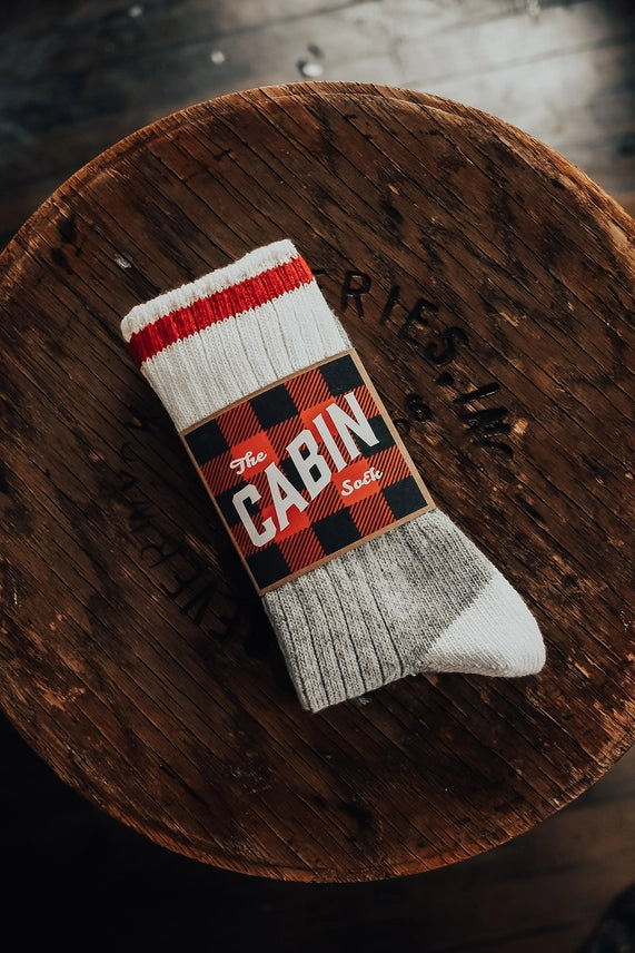 The Upcycled Wool Red Stripe Cabin Sock - Upstate Stock | MADE IN THE USA