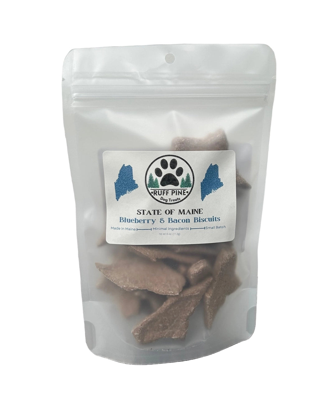 State of Maine Blueberry & Bacon Dog Biscuits - Ruff Pine Dog Treats
