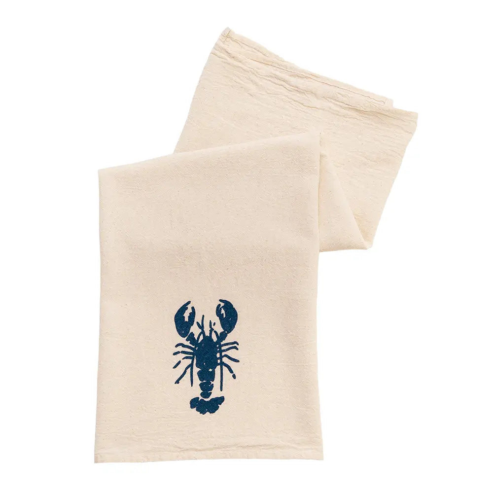 Blue Lobster 100% Cotton Tea Towel - Cinder + Salt