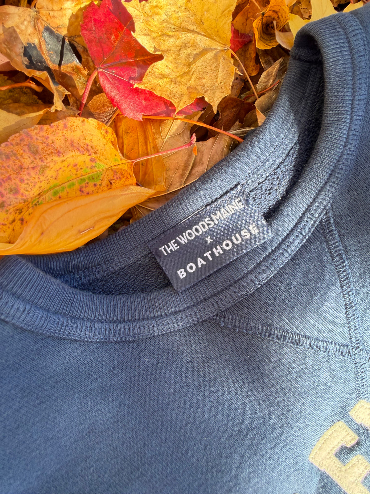 The Woods Maine® x Boathouse French Terry NEW ENGLAND Crewneck | MADE IN THE USA