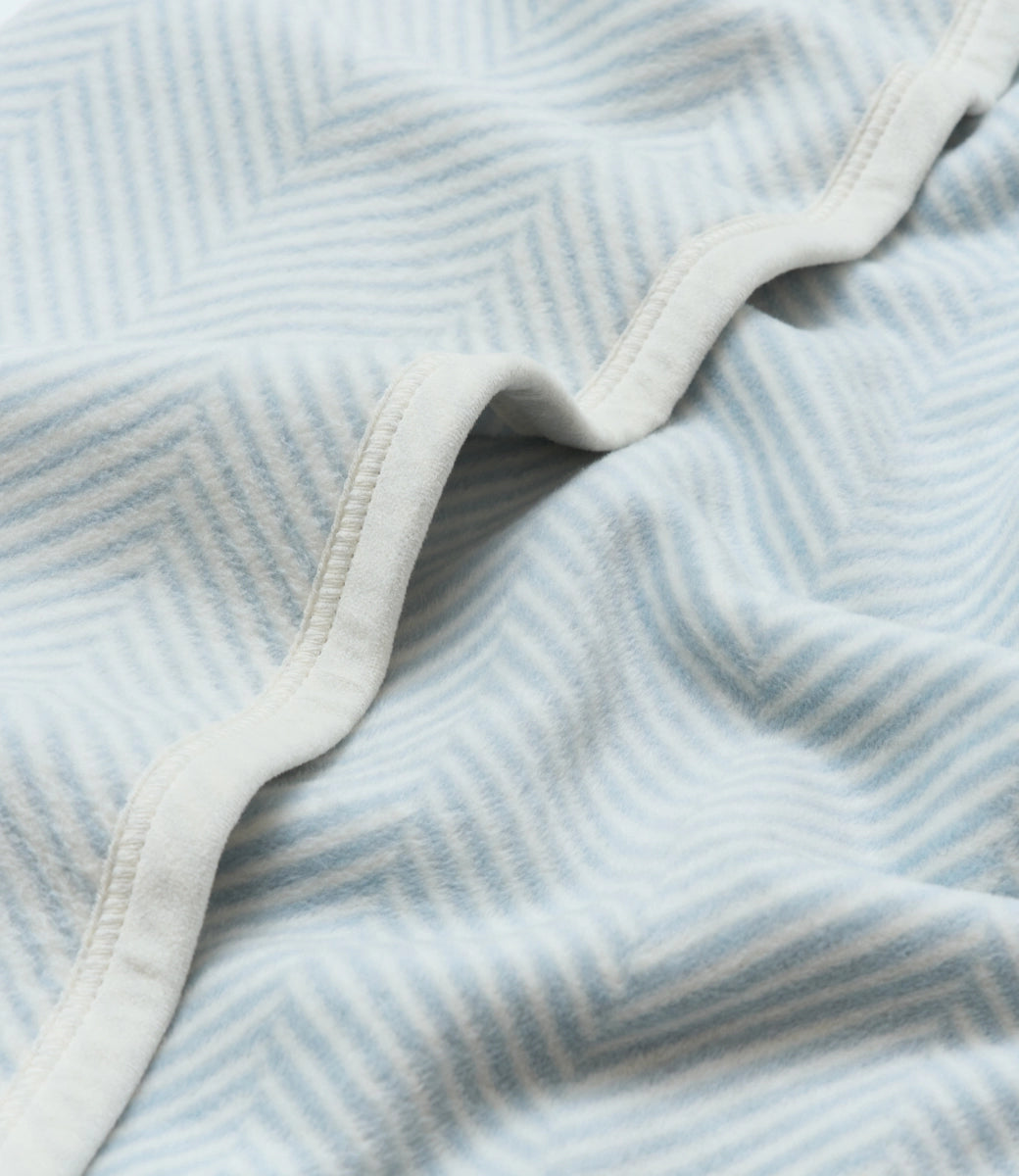 Harborview Herringbone Sky Mini Baby Blanket - Chappy Wrap