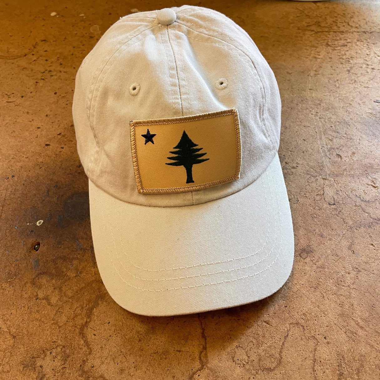 Original Maine Flag Ivory Cotton Baseball Hat - Original Maine