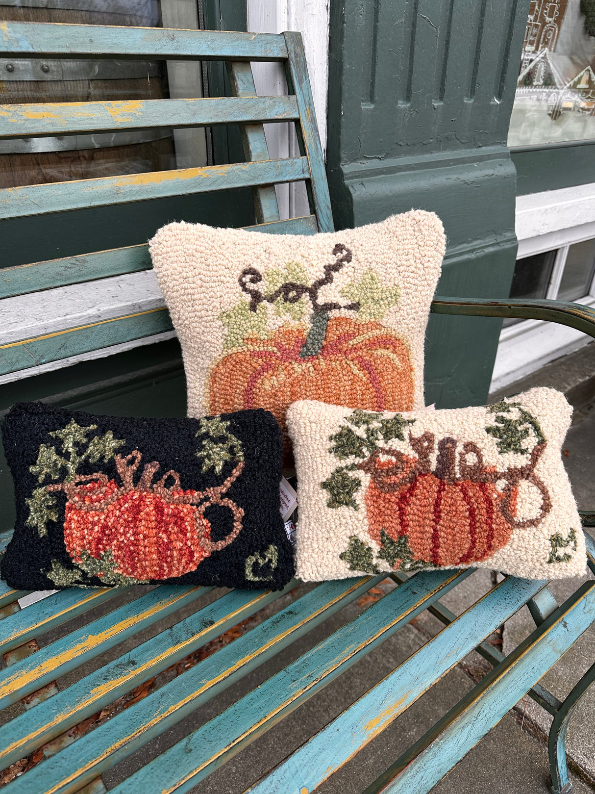 Perfect Pumpkin 14 x 14 Hand-Hooked Wool Pillow - Chandler 4 Corners