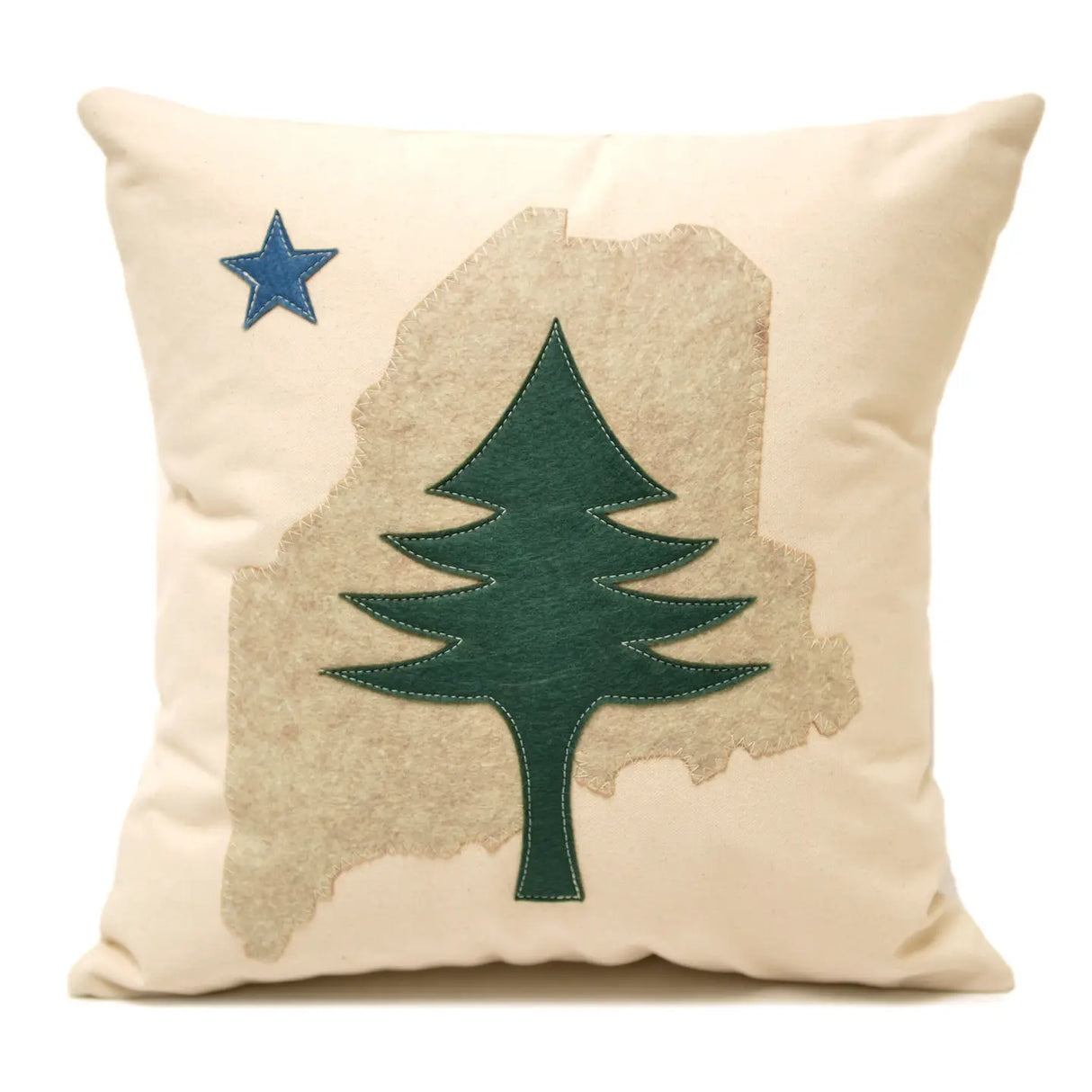 Pine and Star Maine 18" Pillow - The Salty Cottage | MADE IN THE USA