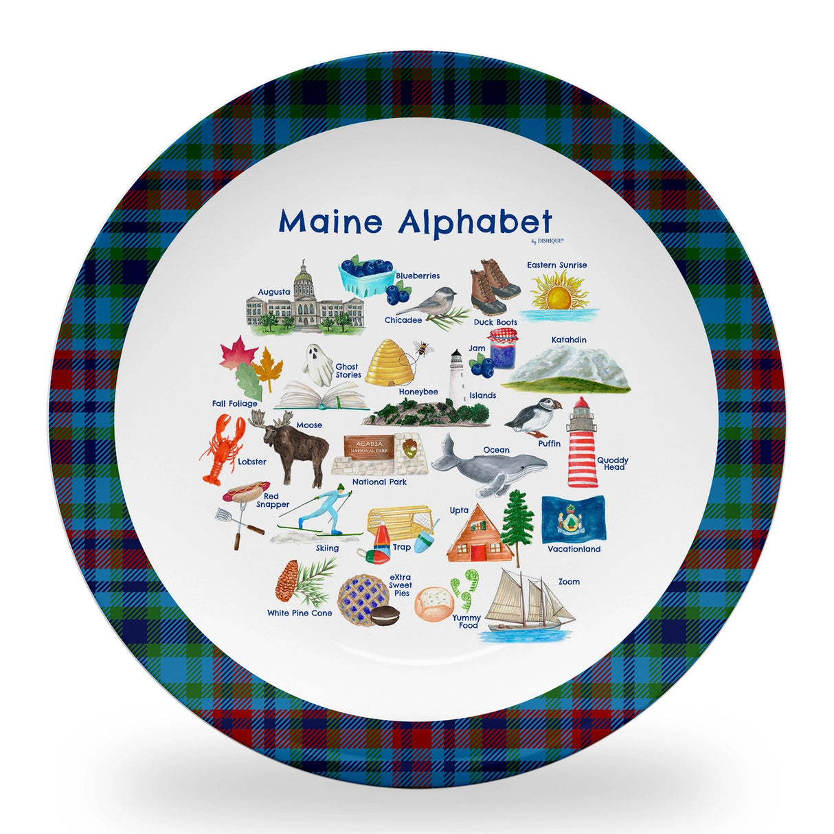 Maine Alphabet Plastic Plate - Dishique