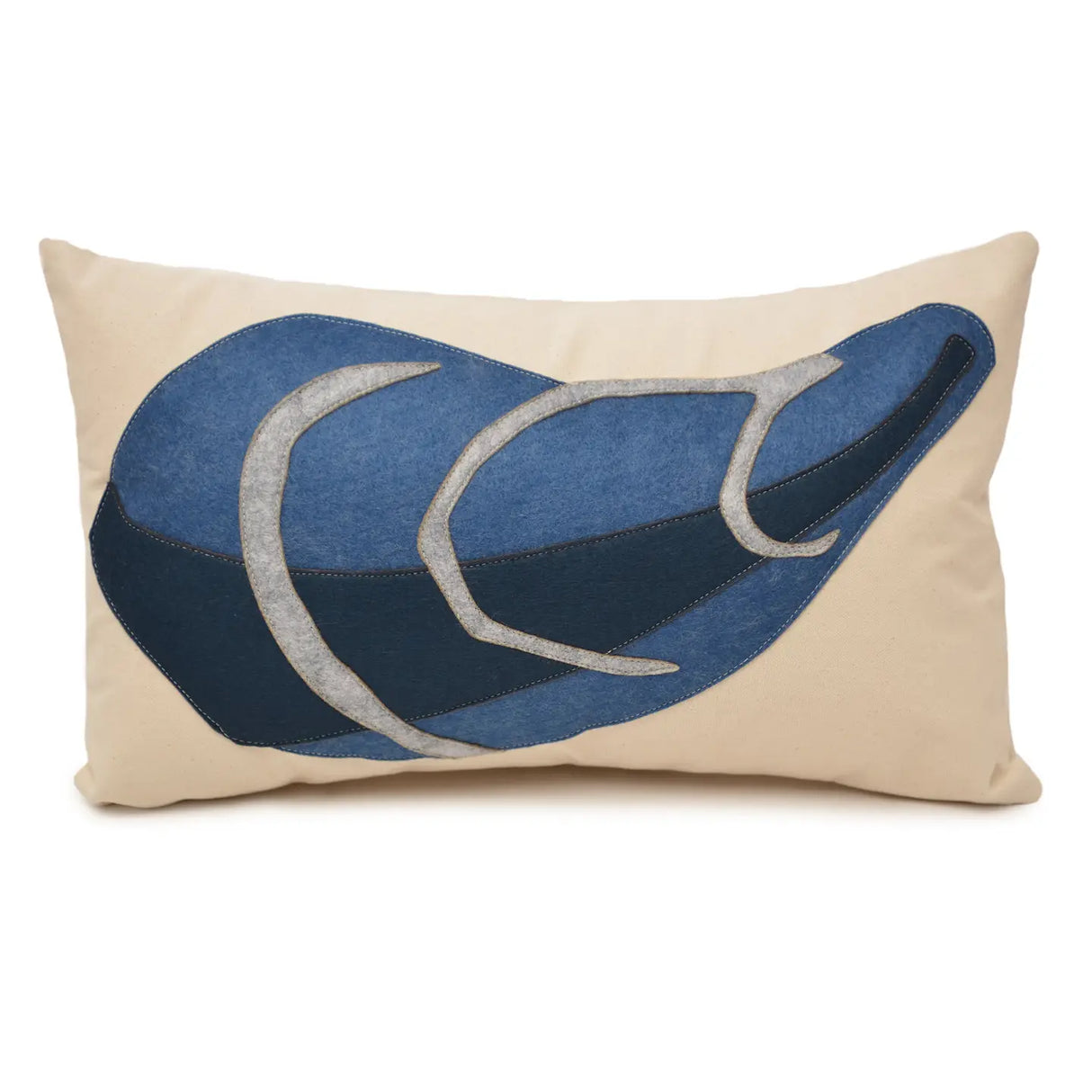 Blue Mussel Shell Pillow 14" x 21" Pillow - The Salty Cottage | MADE IN THE USA