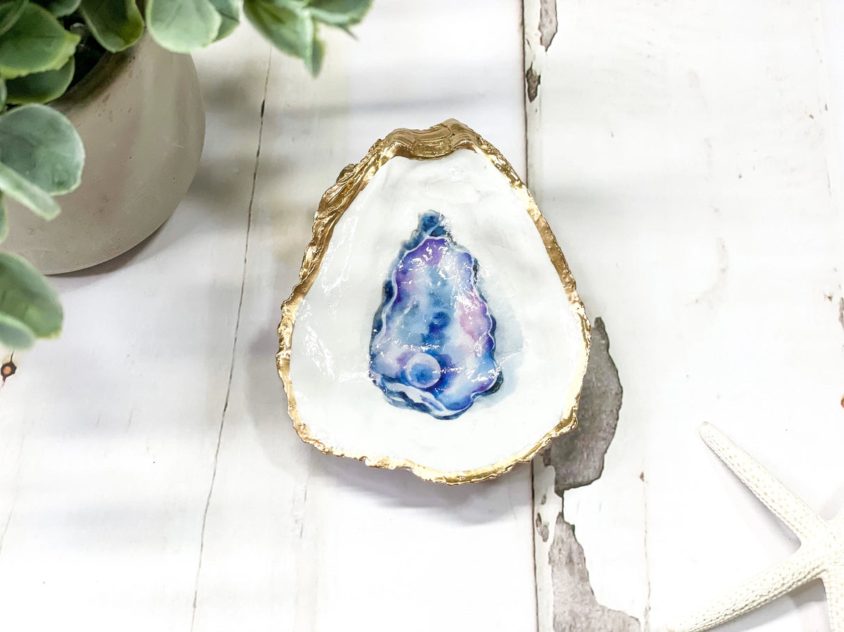 Watercolor Pearl Oyster Trinket Dish - Alison Brooke Designs | Handmade in Maine