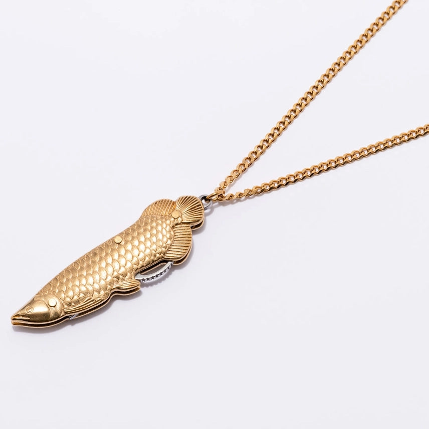 Fish Brass & Steel Utility Safety Necklace - Larissa Loden