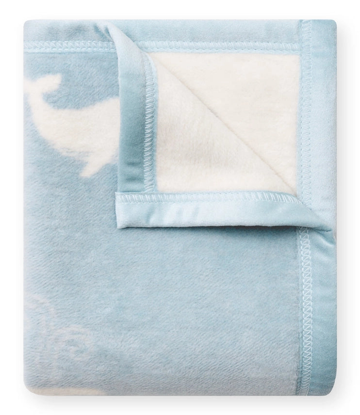 Big Blue Whale Mini Baby Blanket - Chappy Wrap