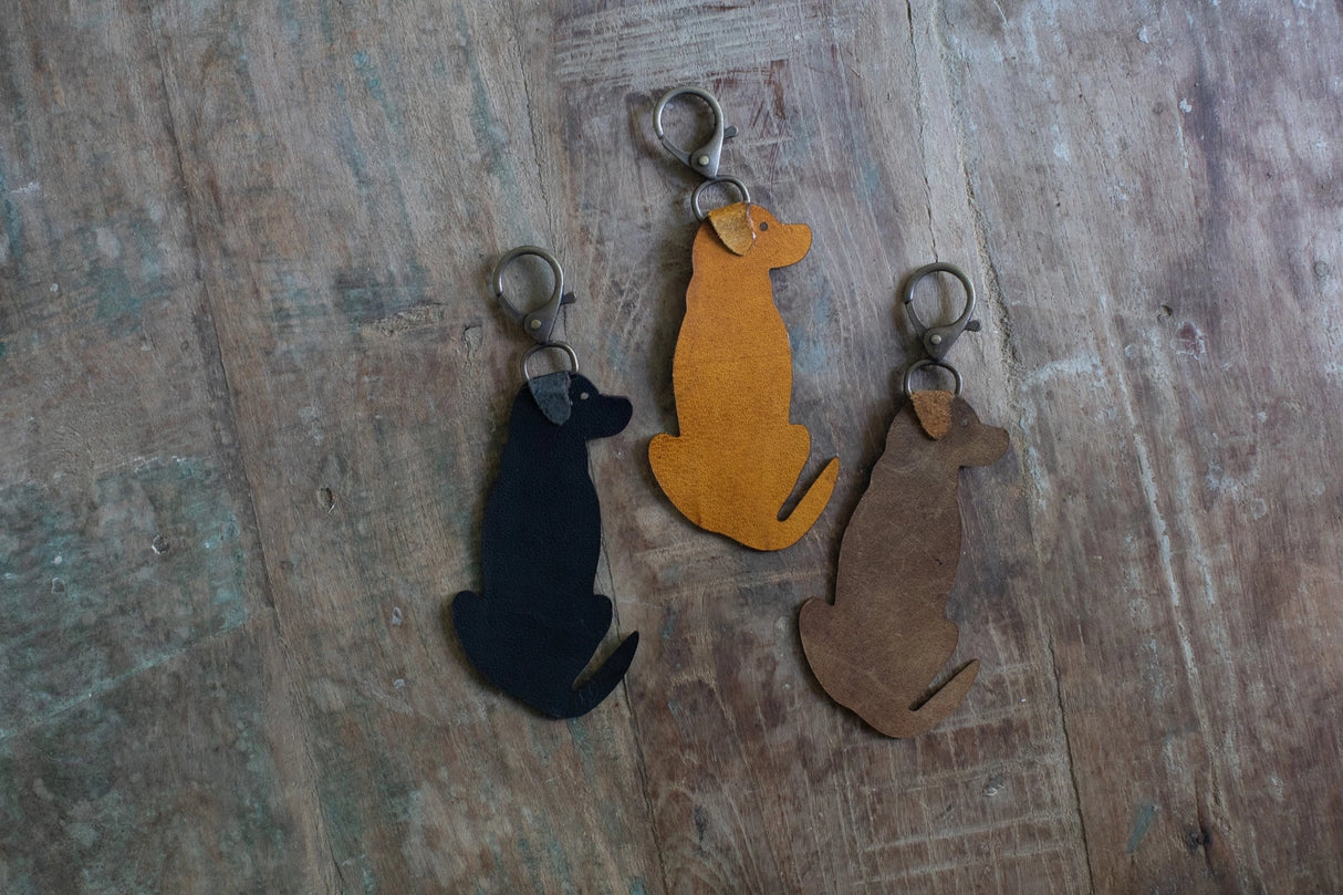 Leather Labrador Keychain - Sugarboo & Co