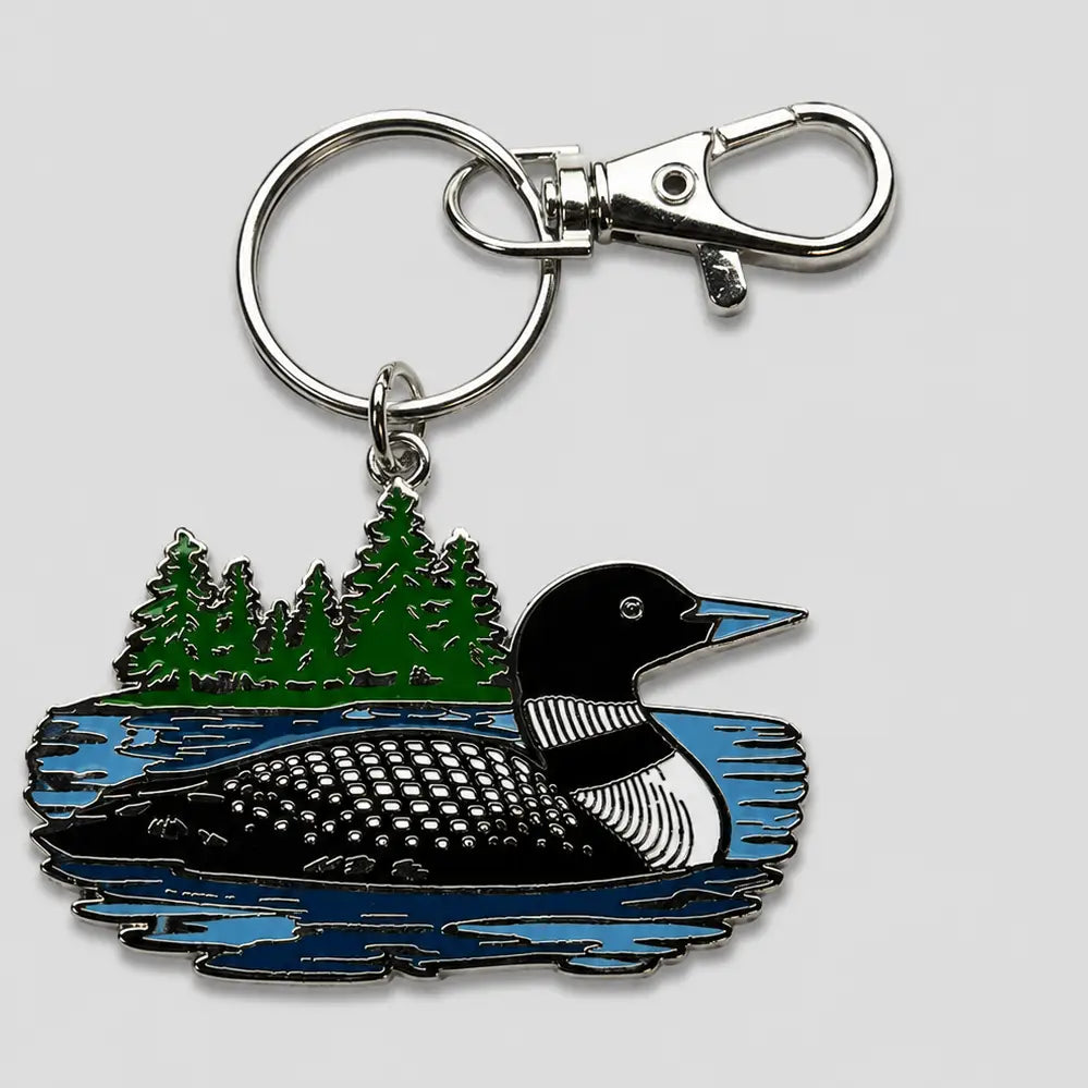 Loon Enamel Keychain - Reclaimed Maine