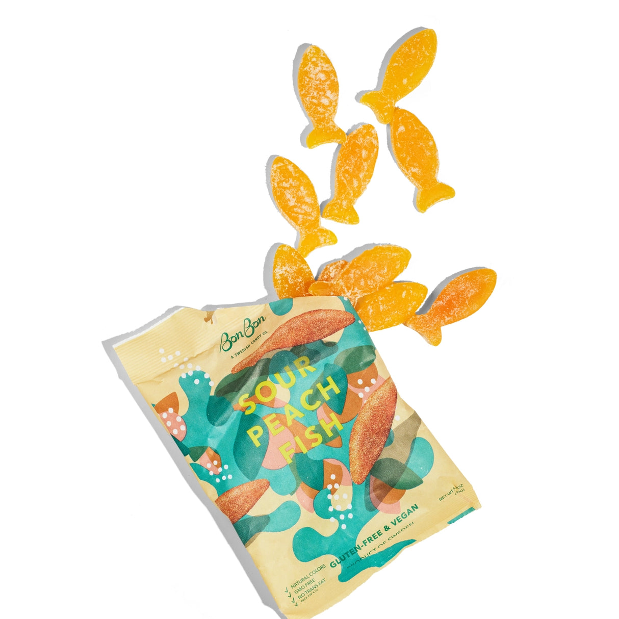Sour Peach Swedish Fish Candy - BonBon