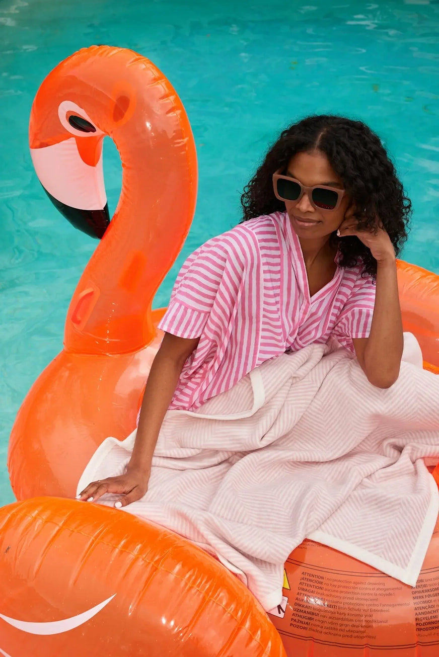 Harborview Herringbone Blush Blanket - ChappyWrap