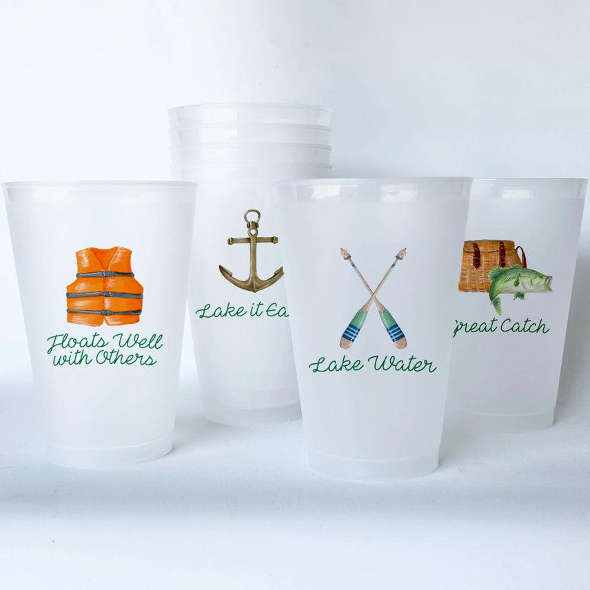 Lake Life Shatterproof 20 oz Plastic Cups (8) - Dishique