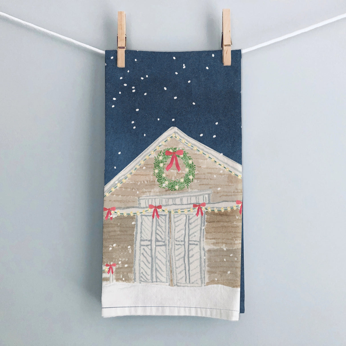 Whimsical Holiday Barn Tea Towel - Gert & Co