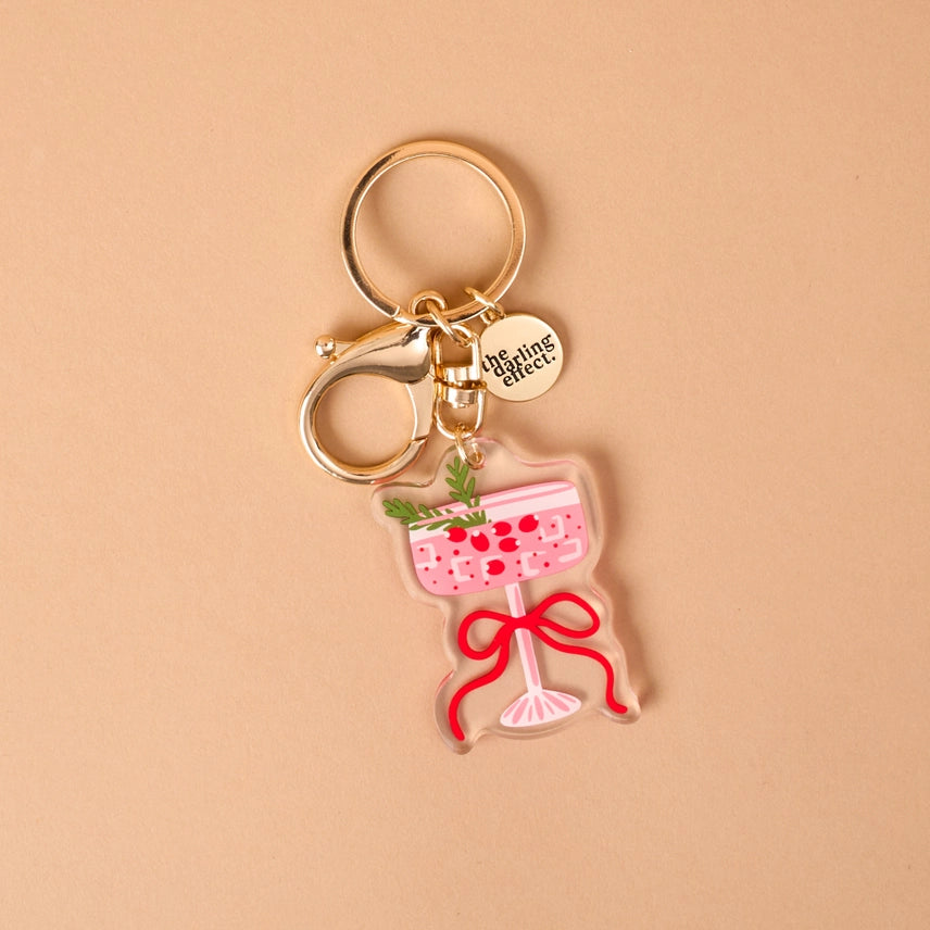 Cranberry Cosmo Holiday Acrylic Keychain - The Darling Effect