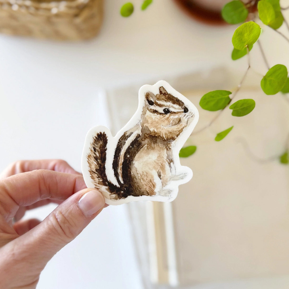 Watercolor Chipmunk Sticker - emily lex studio