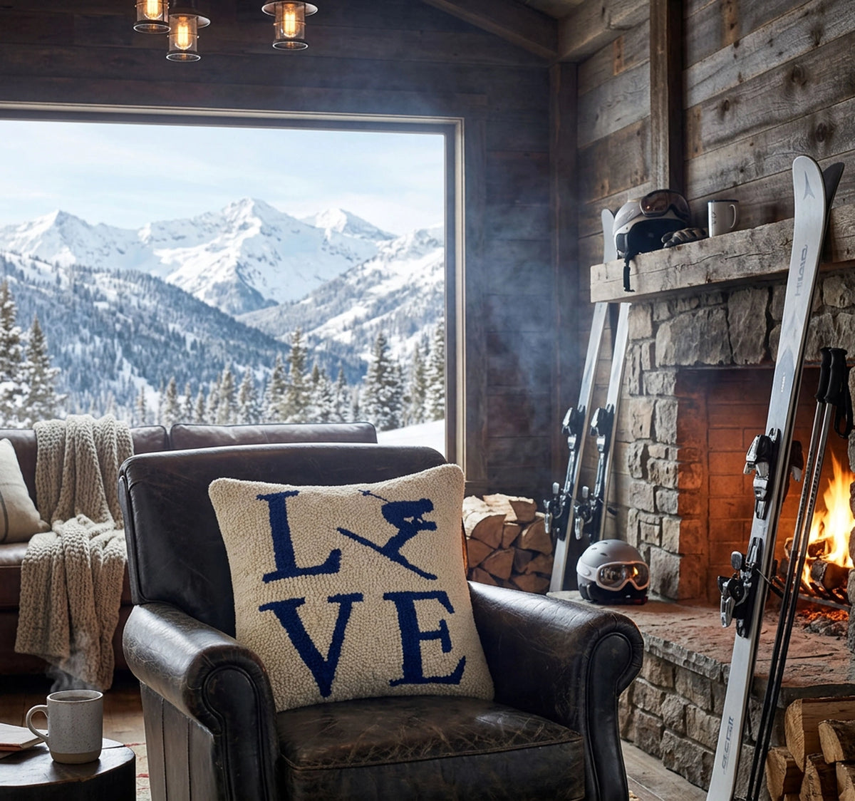 Love Ski Hook Pillow - Peking Handicraft