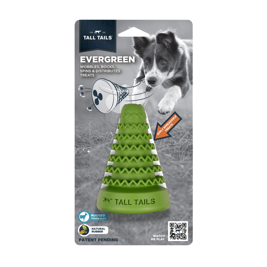 Natural Rubber Evergreen Tree Reward Dog Toy - Tall Tails