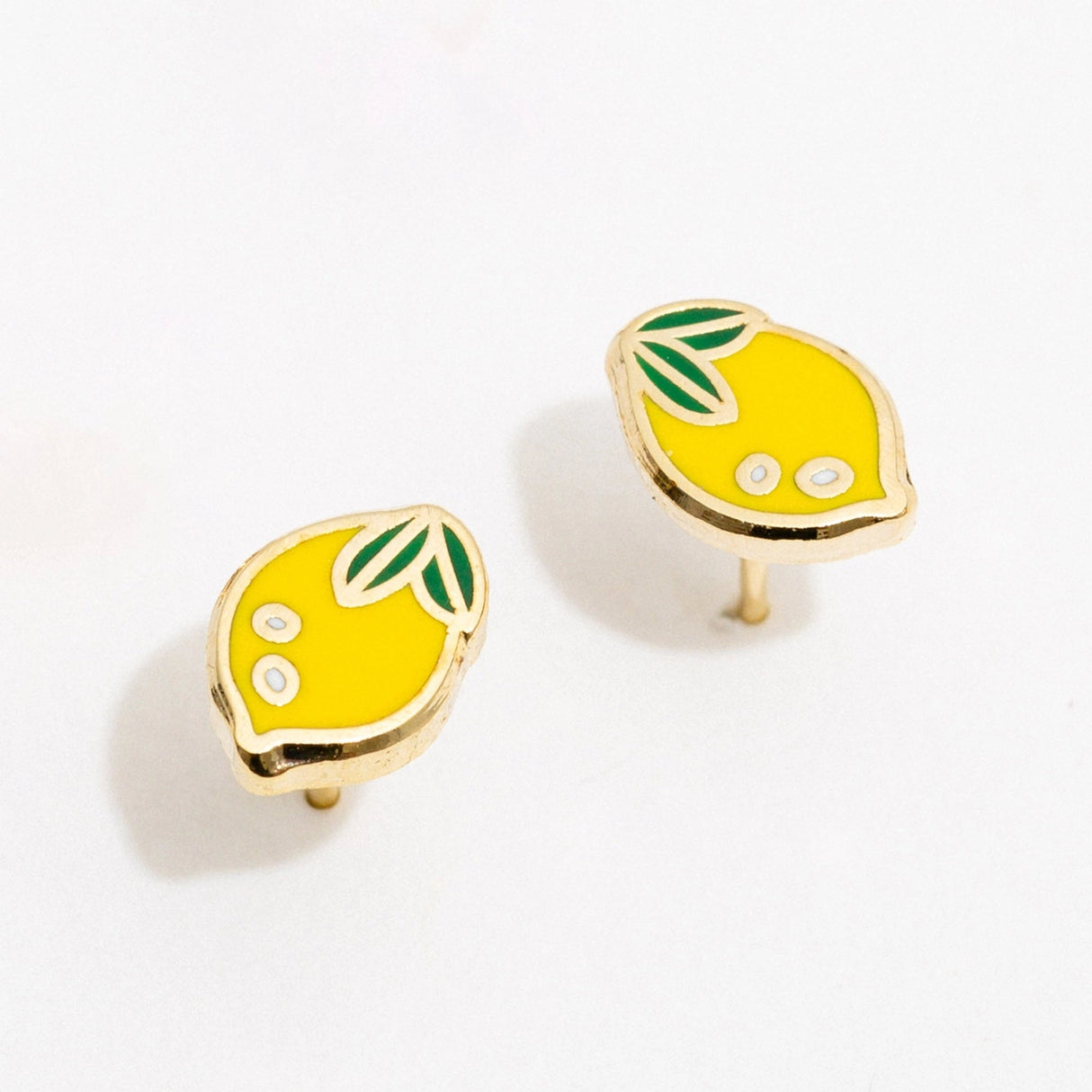 Lemon Enamel Stud Earrings - Larissa Loden