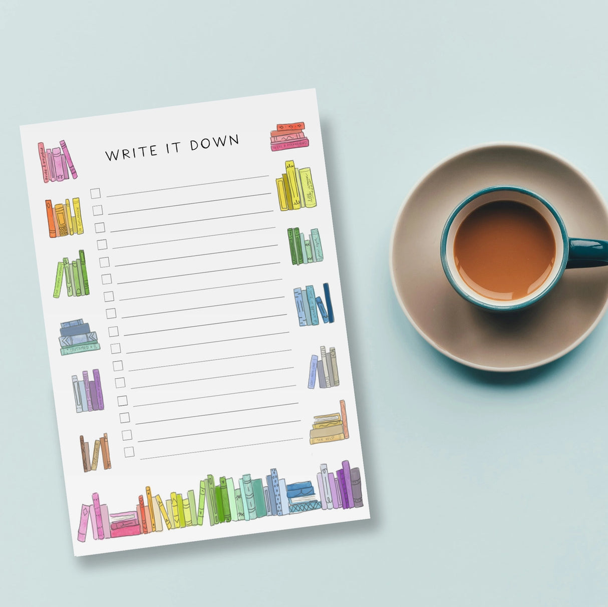 Colorful Library To-Do List Notepad - Emmy + Olly