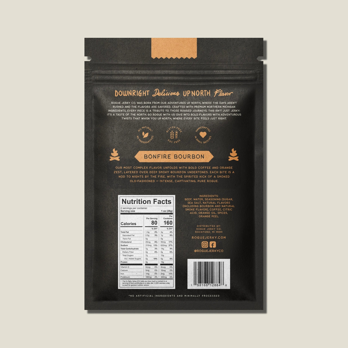 Bonfire Bourbon Beef Jerky - Rogue Jerky Co.