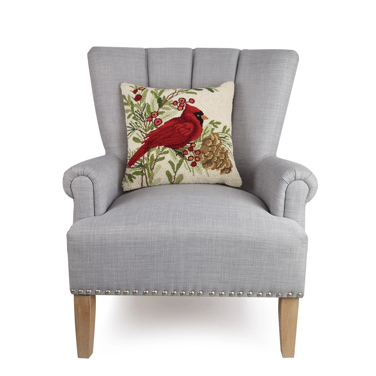 Winter Cardinal Hook Pillow - Peking Handicraft