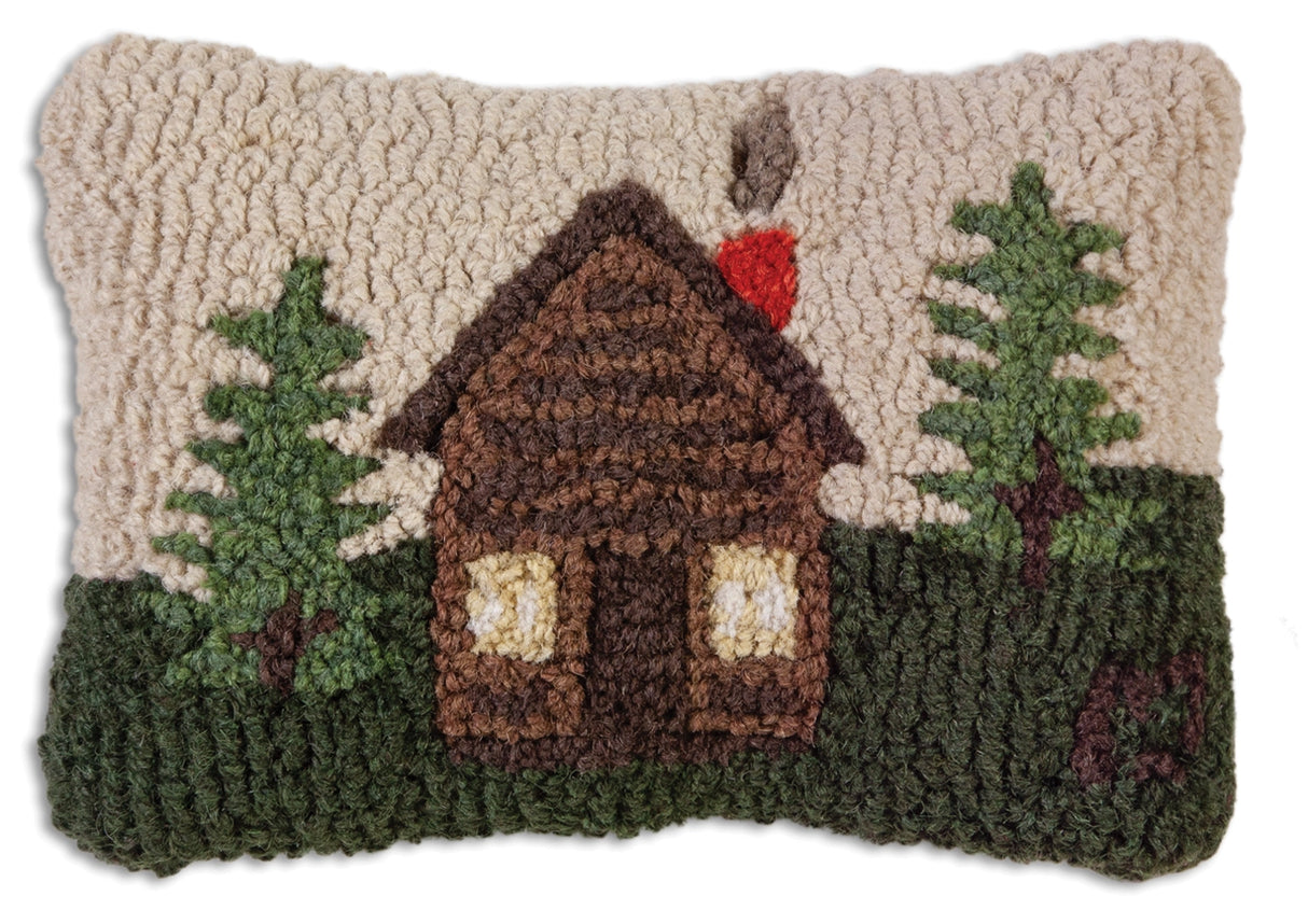 Maine Cabin 8 x 12 Hand-Hooked Wool Pillow - Chandler 4 Corners