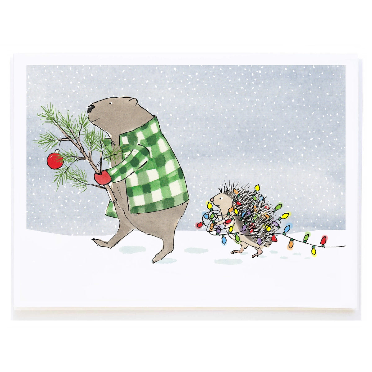 Animal Friends with a Holiday Tree Card - mollyOcards