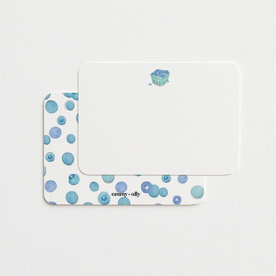 Maine Blueberries Flat Notecard Box (Set of 10) - Emmy + Olly