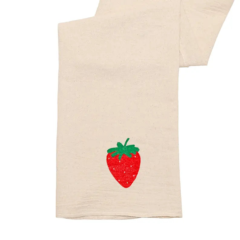Strawberry 100% Cotton Tea Towel - Cinder + Salt