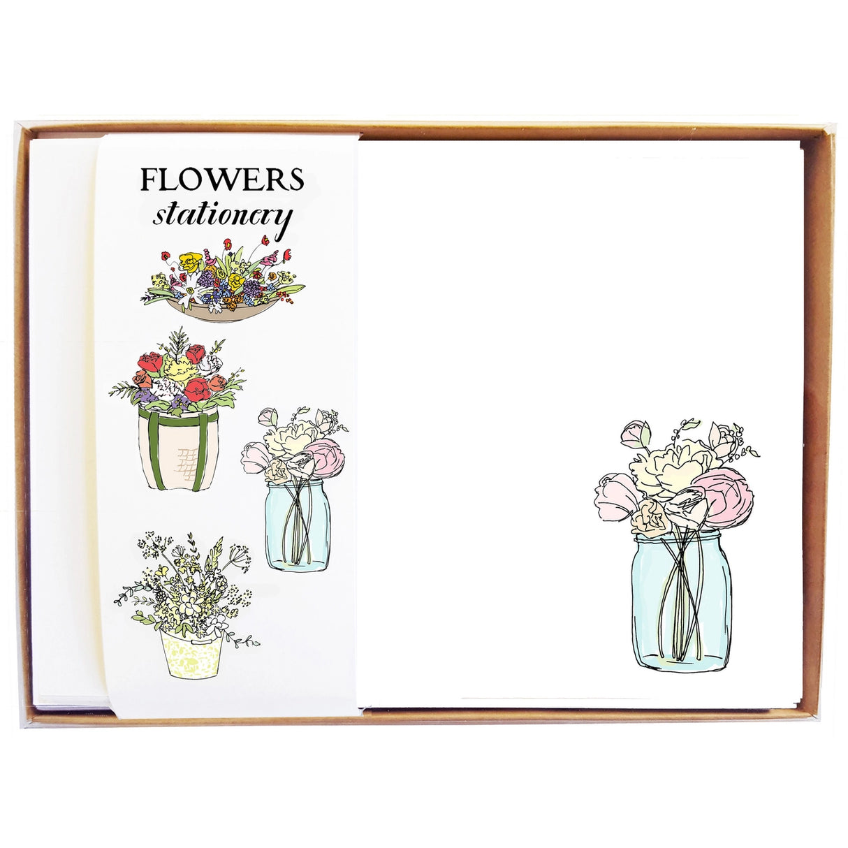 Flower Bouquets Stationery (Box Set of 12) - mollyOcards