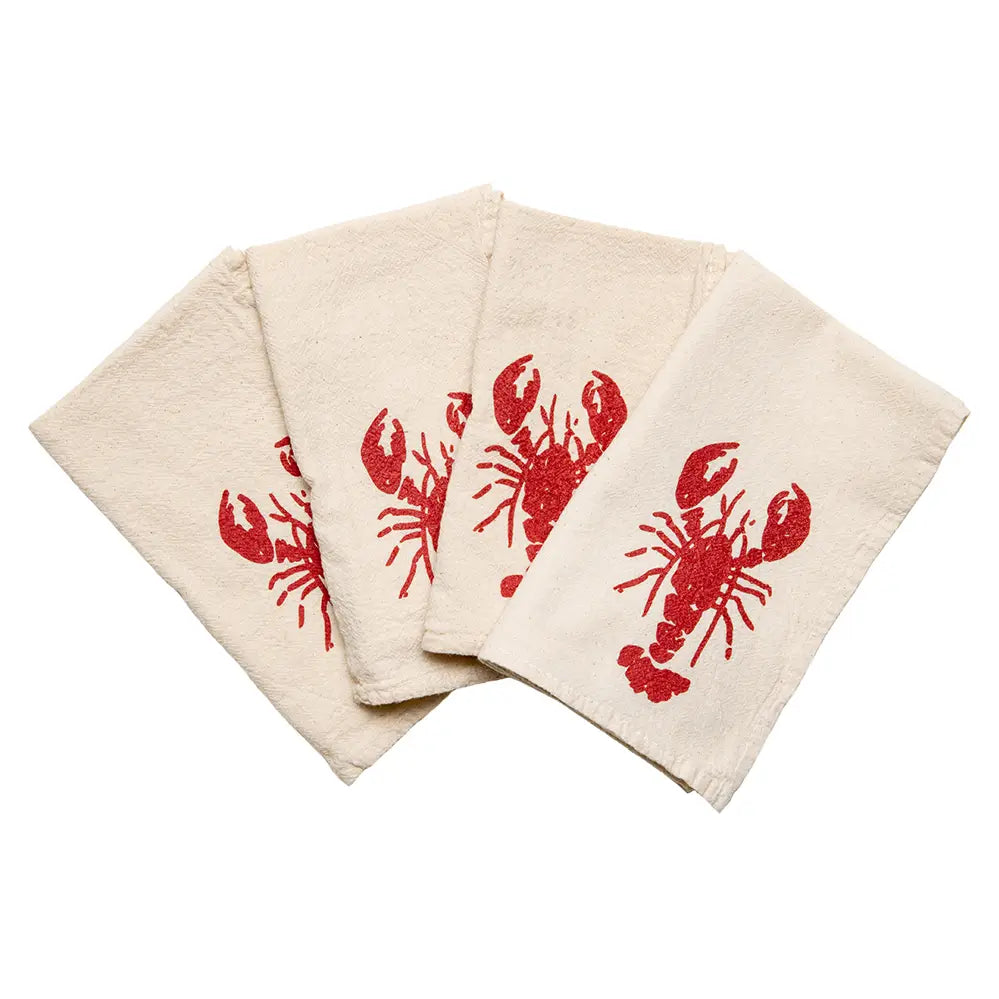 Red Lobster 100% Cotton Cloth Napkins (Set of 4) - Cinder + Salt