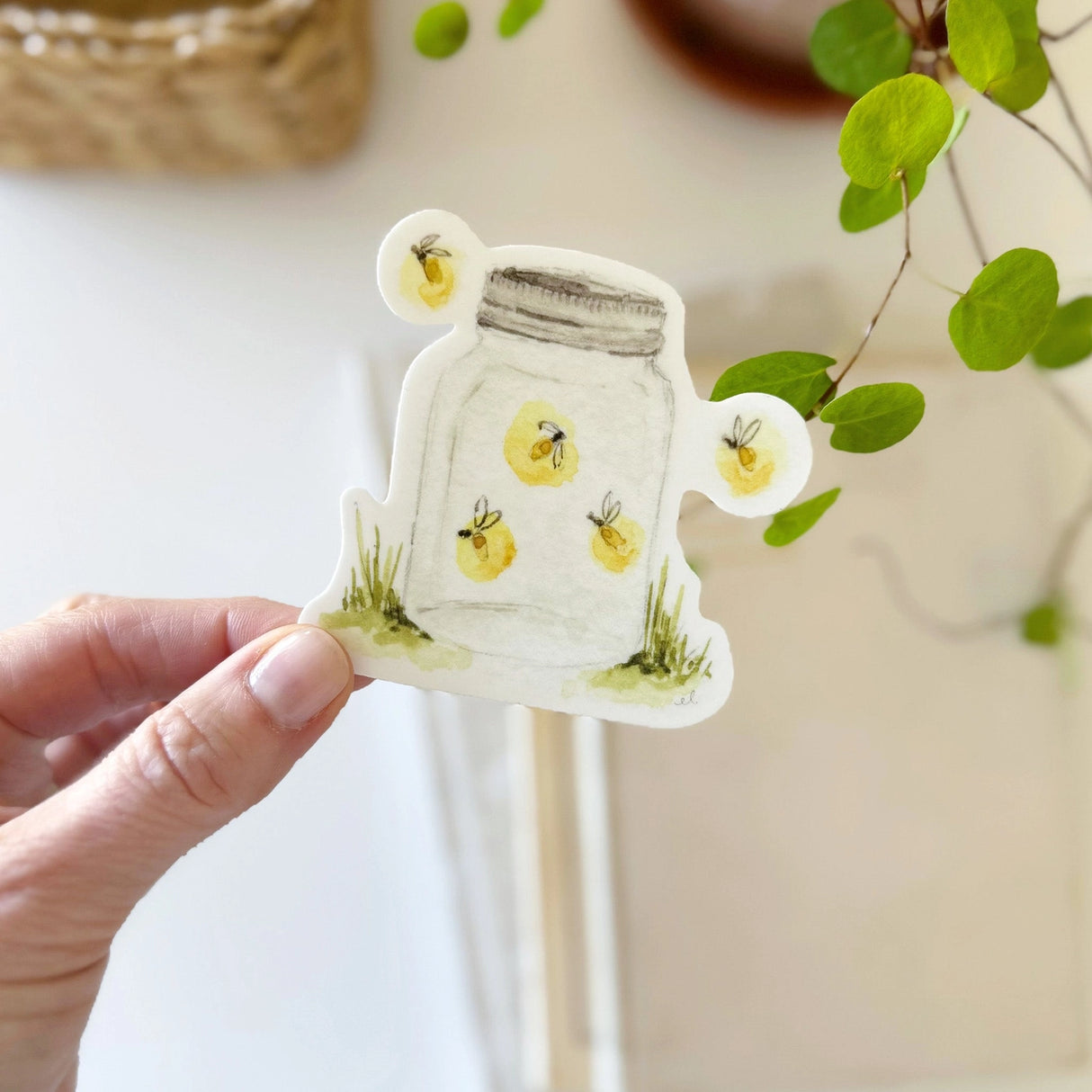 Watercolor Fireflies Sticker - emily lex studio