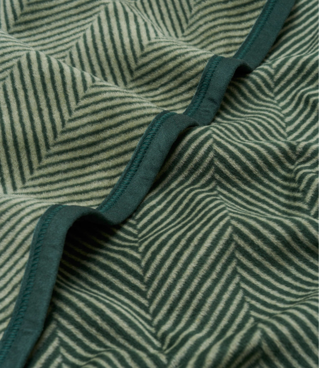 Harborview Herringbone Forest Green Blanket - ChappyWrap