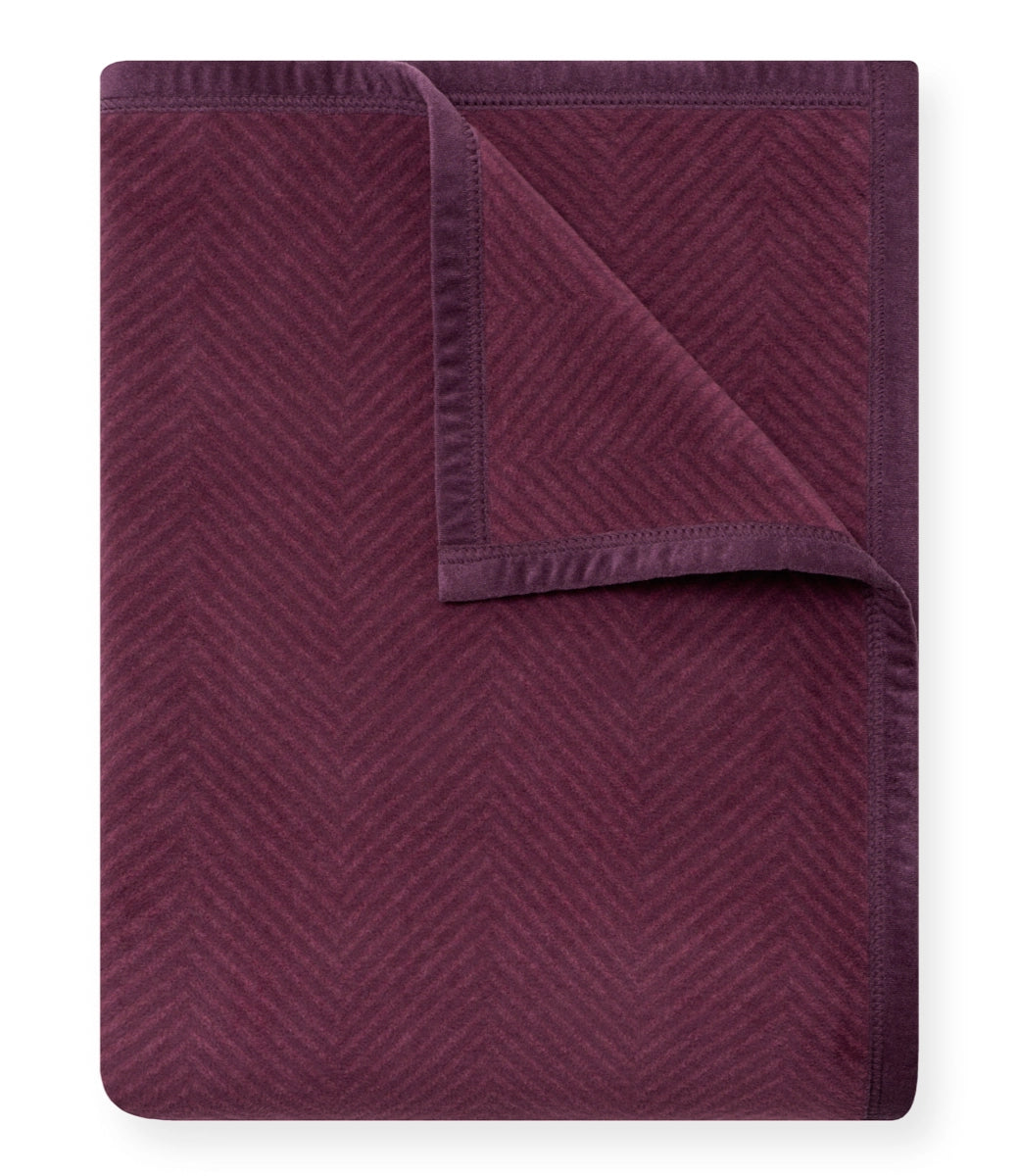 Harborview Herringbone Plum Blanket - ChappyWrap